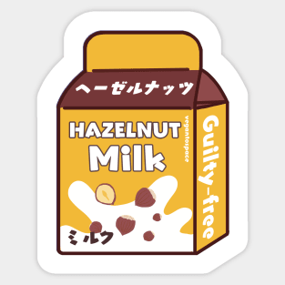 Hazelnut Milk Dairy Free Vegan Milk Sticker